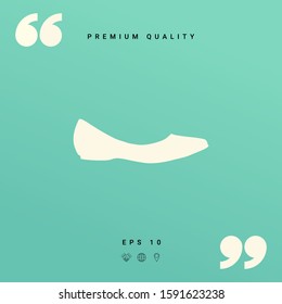 Ballerina flats - women shoe, the silhouette. Graphic elements for your design