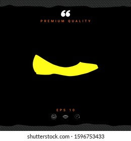 Ballerina flats - women shoe, the silhouette. Graphic elements for your design