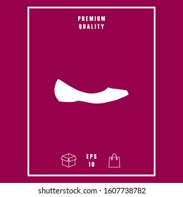 Ballerina flats - women shoe, the silhouette. Graphic elements for your design