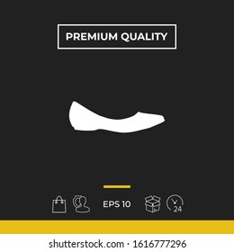 Ballerina flats - women shoe, the silhouette. Graphic elements for your design