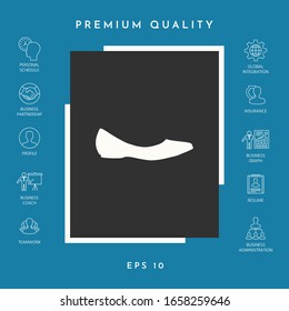 Ballerina flats - women shoe, the silhouette. Graphic elements for your design