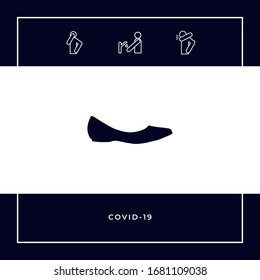 Ballerina flats - women shoe, the silhouette. Graphic elements for your design
