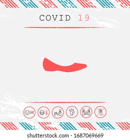 Ballerina flats - women shoe, the silhouette. Graphic elements for your design