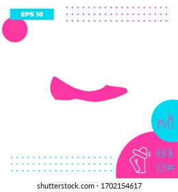 Ballerina flats - women shoe, the silhouette. Graphic elements for your design