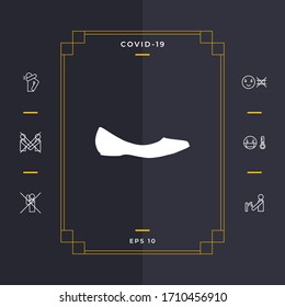 Ballerina flats - women shoe, the silhouette. Graphic elements for your design