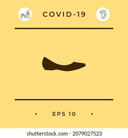 Ballerina flats - women shoe, the silhouette. Menu item in the web design