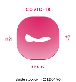 Ballerina flats - women shoe, the silhouette. Menu item in the web design