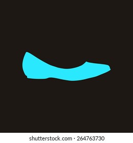 Ballerina flats - women's shoe, the silhouette. Menu item in the web design.