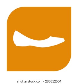 Ballerina flats - women's shoe, the silhouette. Menu item in the web design.