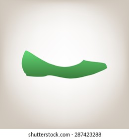 Ballerina flats - women's shoe, the silhouette. Menu item in the web design.