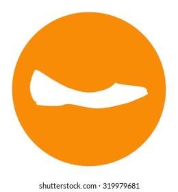 Ballerina flats - women's shoe, the silhouette. Menu item in the web design.