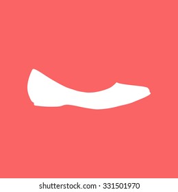 Ballerina flats - women's shoe, the silhouette. Menu item in the web design.