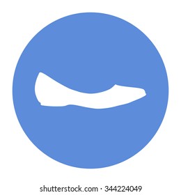 Ballerina flats - women's shoe, the silhouette. Menu item in the web design