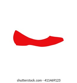 Ballerina flats - women's shoe, the silhouette. Menu item in the web design.