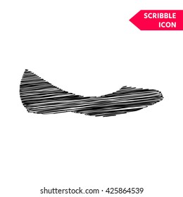 Ballerina flats - women's shoe, the silhouette. Menu item in the web design. Scribble icon for you design.