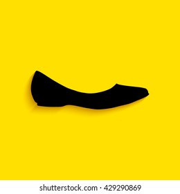 Ballerina flats - women's shoe, the silhouette. Menu item in the web design.