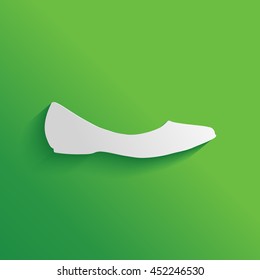 Ballerina flats - women's shoe, the silhouette. Menu item in the web design.