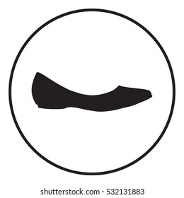 Ballerina flats - women's shoe, the silhouette. Menu item in the web design