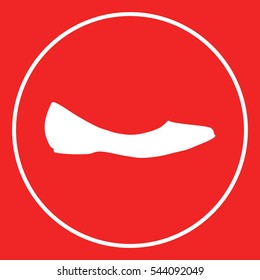 Ballerina flats - women's shoe, the silhouette. Menu item in the web design