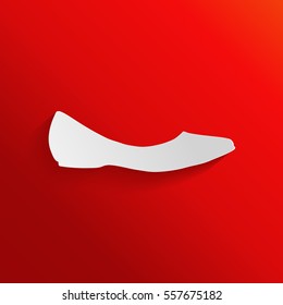 Ballerina flats - women's shoe, the silhouette. Menu item in the web design