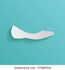 Ballerina flats - women's shoe, the silhouette. Menu item in the web design