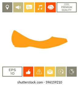 Ballerina flats - women's shoe, the silhouette. Menu item in the web design