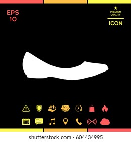 Ballerina flats - women's shoe, the silhouette. Menu item in the web design