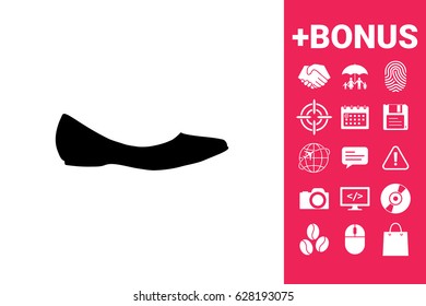 Ballerina flats - women's shoe, the silhouette. Menu item in the web design