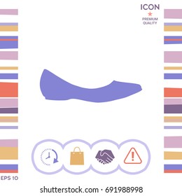 Ballerina flats - women's shoe, the silhouette. Menu item in the web design