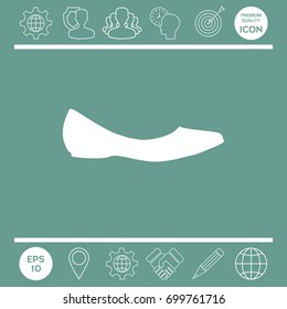 Ballerina flats - women's shoe, the silhouette. Menu item in the web design