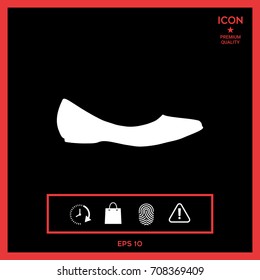 Ballerina flats - women's shoe, the silhouette. Menu item in the web design