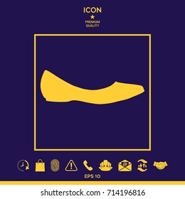 Ballerina flats - women's shoe, the silhouette. Menu item in the web design