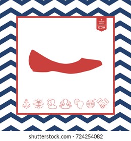 Ballerina flats - women's shoe, the silhouette. Menu item in the web design