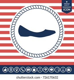 Ballerina flats - women's shoe, the silhouette. Menu item in the web design