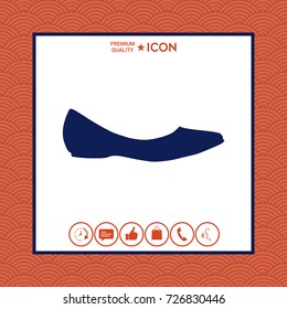 Ballerina flats - women's shoe, the silhouette. Menu item in the web design