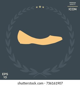 Ballerina flats - women's shoe, the silhouette. Menu item in the web design