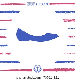 Ballerina flats - women's shoe, the silhouette. Menu item in the web design