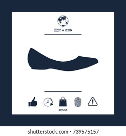 Ballerina flats - women's shoe, the silhouette. Menu item in the web design