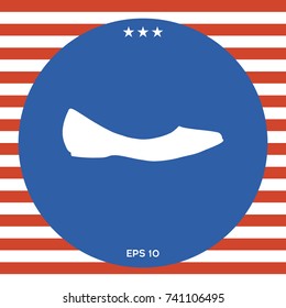 Ballerina flats - women's shoe, the silhouette. Menu item in the web design