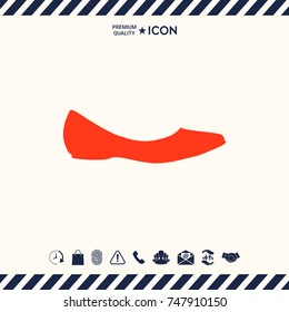 Ballerina flats - women's shoe, the silhouette. Menu item in the web design