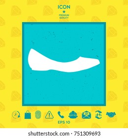 Ballerina flats - women's shoe, the silhouette. Menu item in the web design
