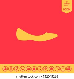 Ballerina flats - women's shoe, the silhouette. Menu item in the web design