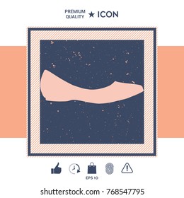 Ballerina flats - women's shoe, the silhouette. Menu item in the web design
