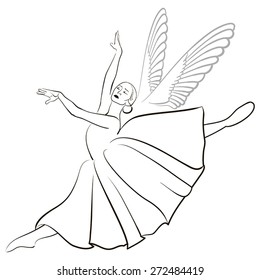 Ballerina flying like a bird Hummingbird