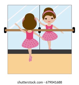 Ballerina in front of the mirror