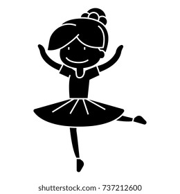 ballerina girl, balet dancer  icon, vector illustration, sign on isolated background