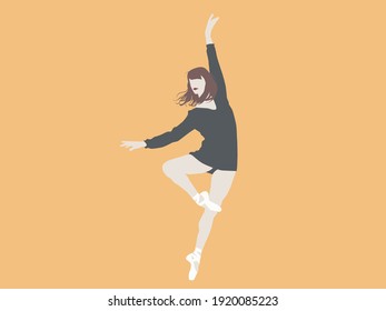 A Ballerina Girl Dancing Vector