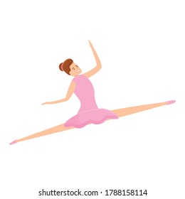 Ballerina girl icon. Cartoon of ballerina girl vector icon for web design isolated on white background