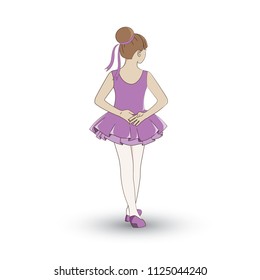 Ballerina girl on white background