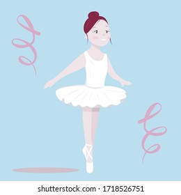 Ballerina Girl Vector Illustration Clip Art Cartoon Dancer Isolated Elements